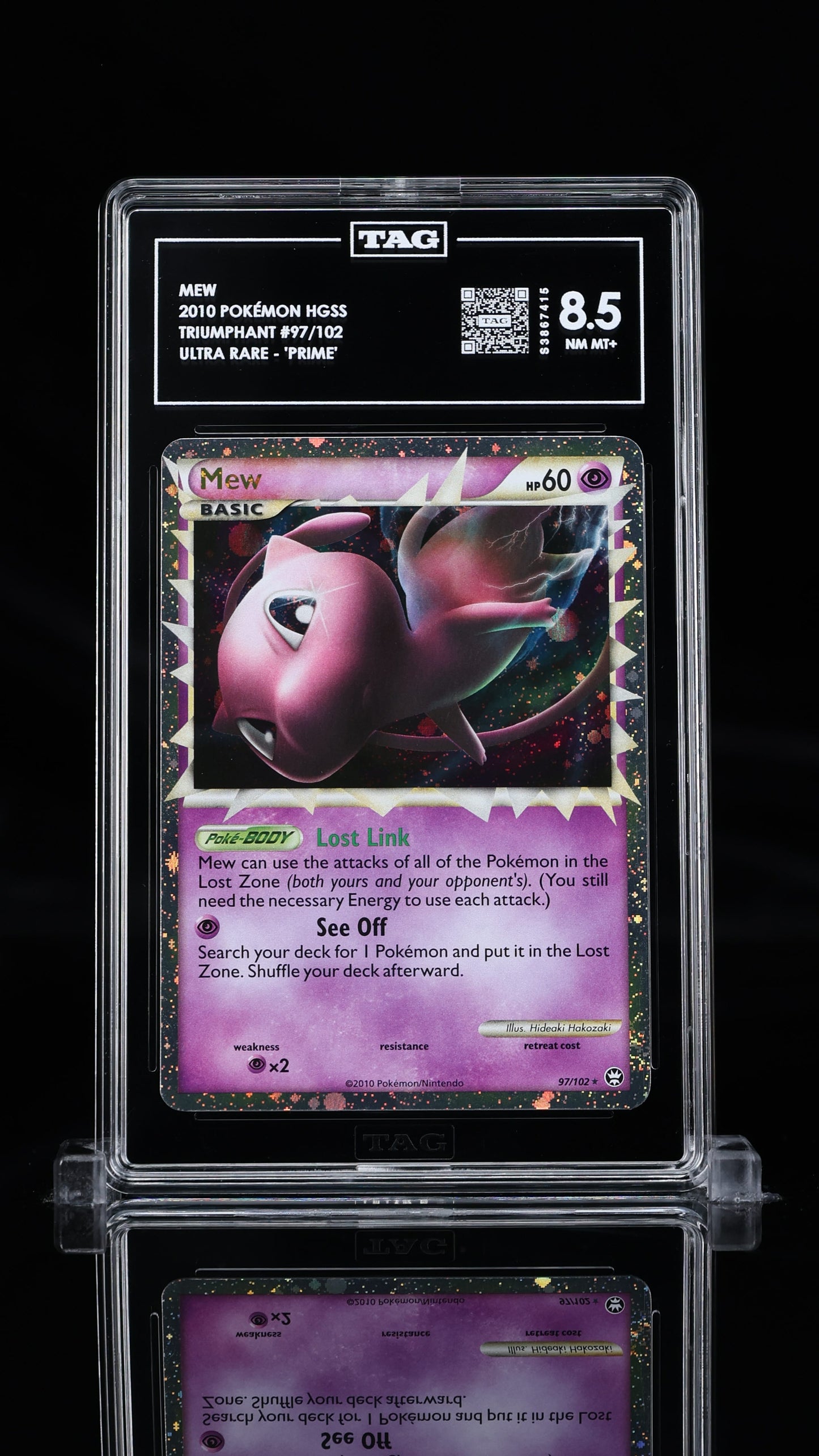 Mew- #97 HGSS Triumphant- TAG 8.5