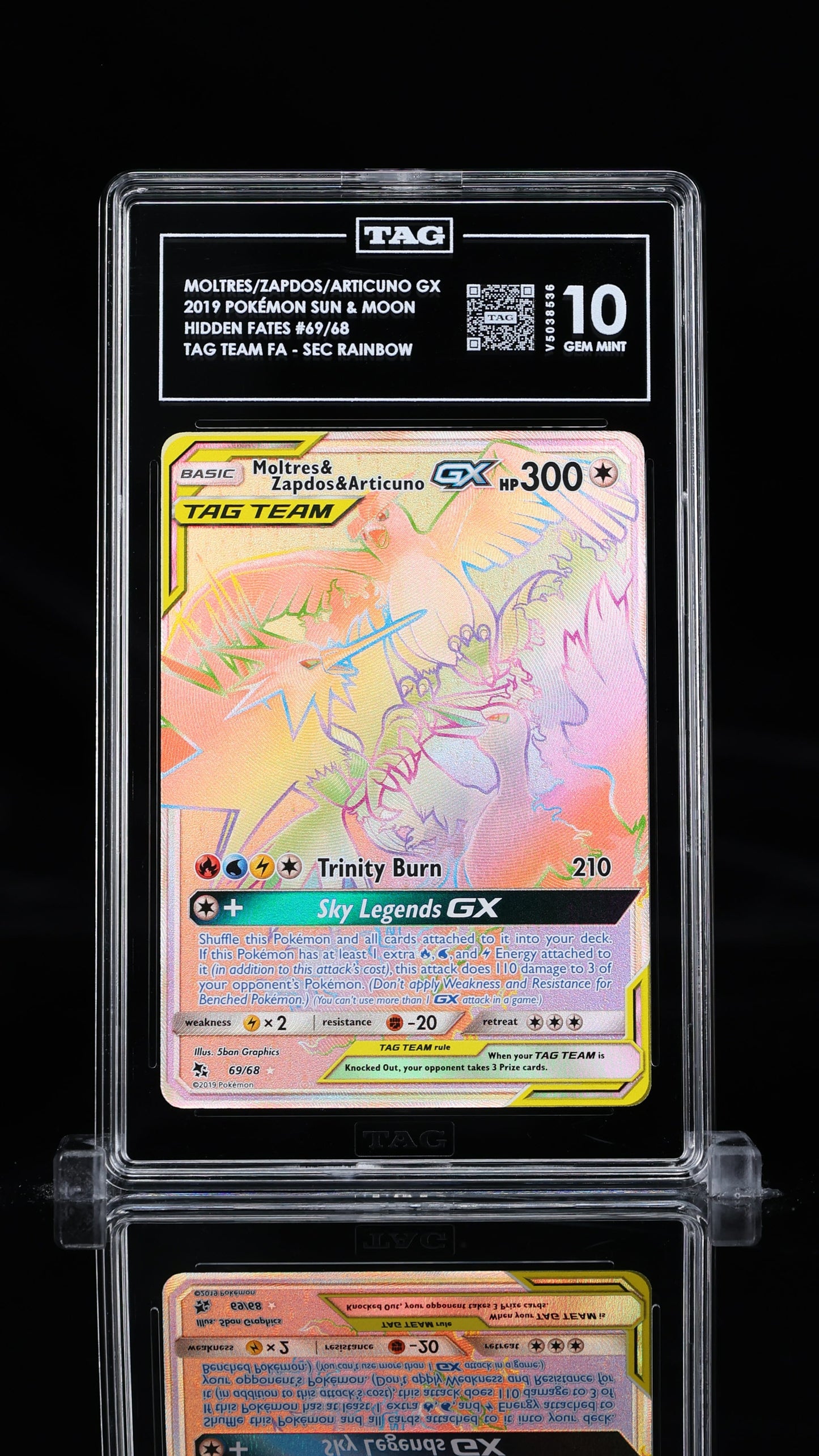 Moltres/Zapdos/Articuno GX- #69 Hidden Fates- TAG 10