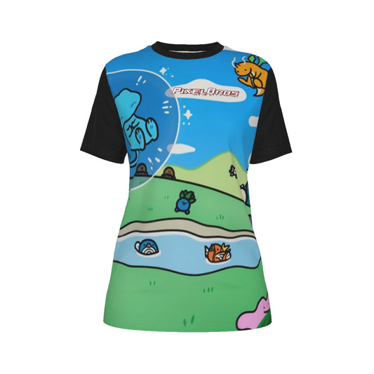 All-Over Print Women's O-Neck T-Shirt|180 GSM Jersey