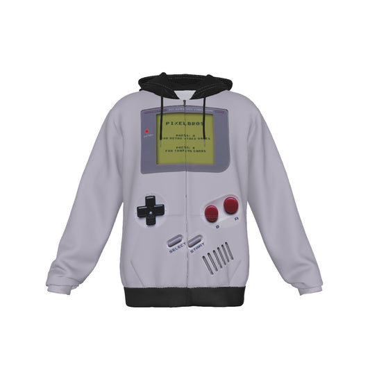 All-Over Print Zip Up Hoodie With Pocket