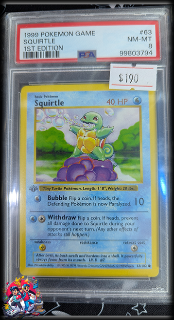 #63 Squirtle 1st Edition - Base Set - PSA 8