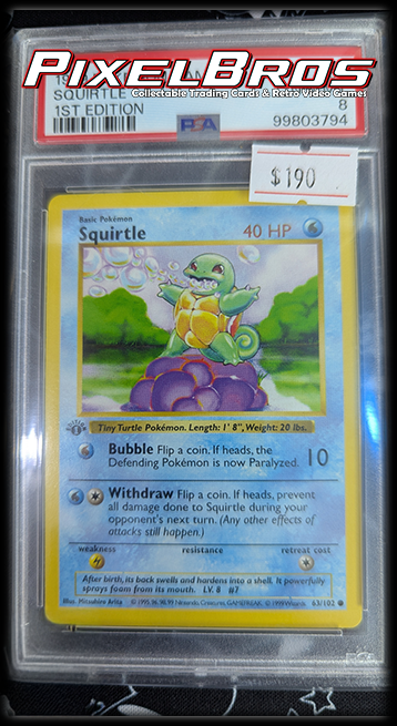 #63 Squirtle 1st Edition - Base Set - PSA 8