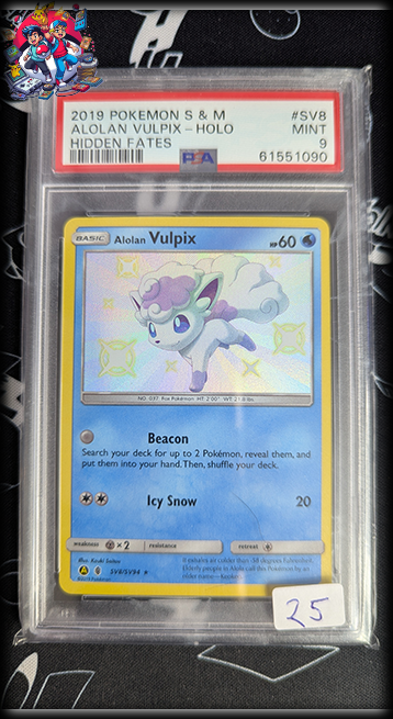 Alolan Vulpix Holo #SV8 - Hidden fates - PSA 9