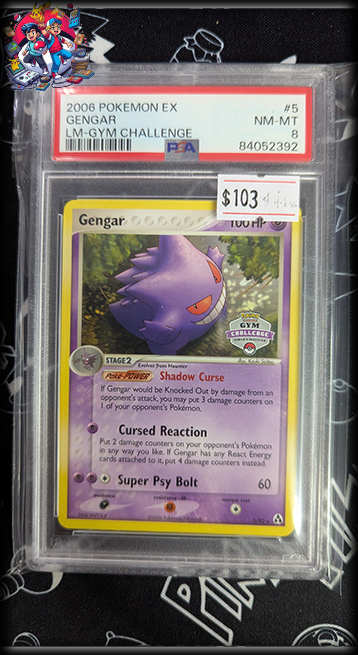 Gengar #5 - Gym Challenge Stamp - PSA 8