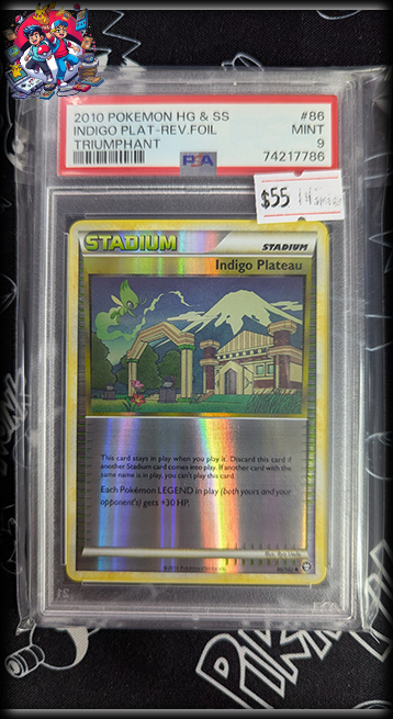 Indigo Plateau Reverse Foil #86 - HGSS Triumphant - PSA 9