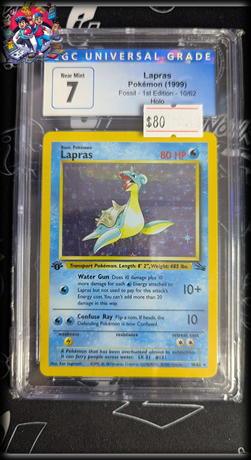 Lapras Holo #10 - Fossil 1st Edition - CGC 7