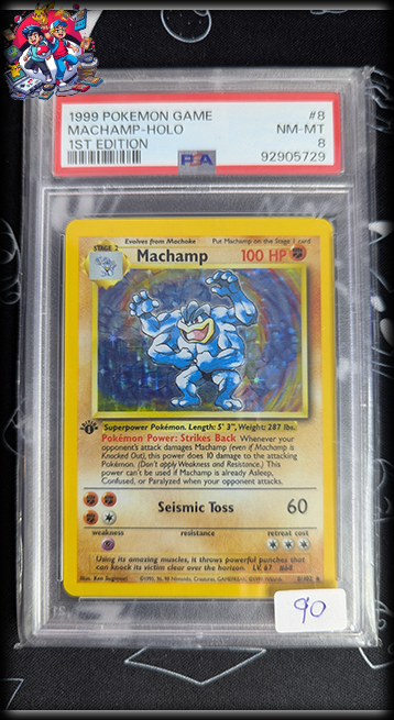 Machamp #8 - Base Set 1st Edition - PSA 8