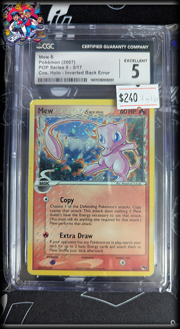 Mew Holo #3 - POP Series 5 - Inverted Back ERROR - CGC 5