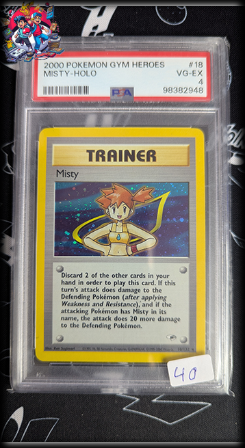 Misty Holo #18 - Gym Heroes - PSA 4