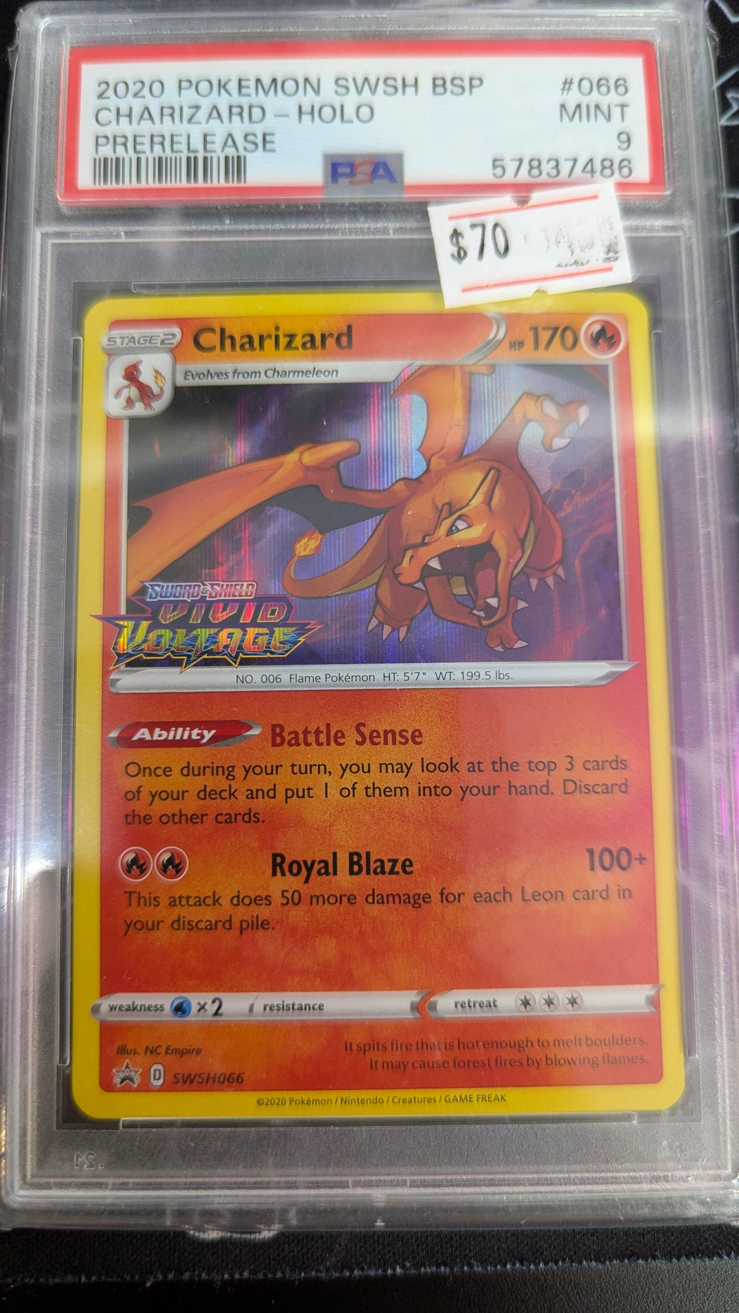 Charizard- #66 SWSH Sword & Shield Promos- PSA 9