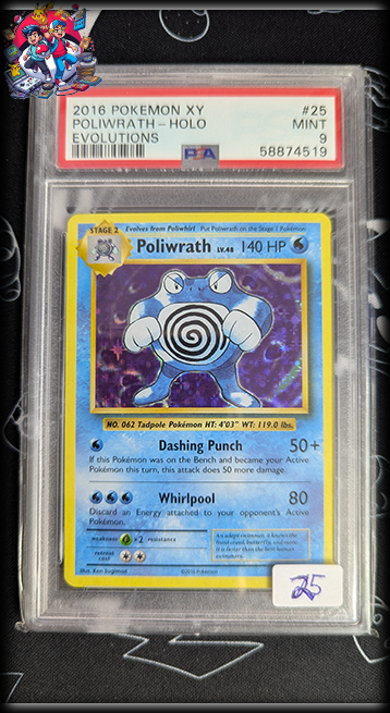 Poliwrath #25 - Evolutions - PSA 9