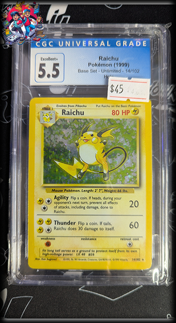 Raichu Holo #14 - Base Set - CGCG 5.5