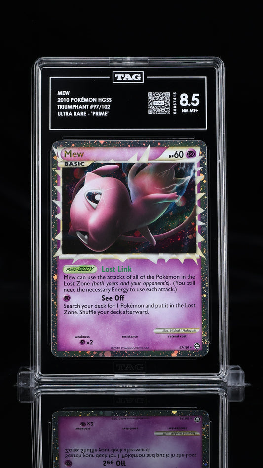 Mew- #97 HGSS Triumphant- TAG 8.5