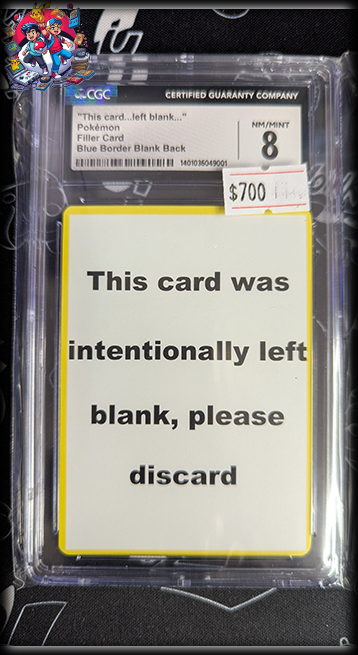 This Card...Left Blank - Pokemon Filler Card - Blue Border Blank Back - CGC 8