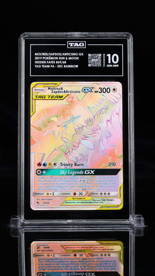 Moltres/Zapdos/Articuno GX- #69 Hidden Fates- TAG 10