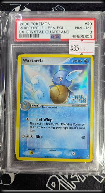 Wartortle Reverse Foil - EX Crystal Guardians #43 PSA 8