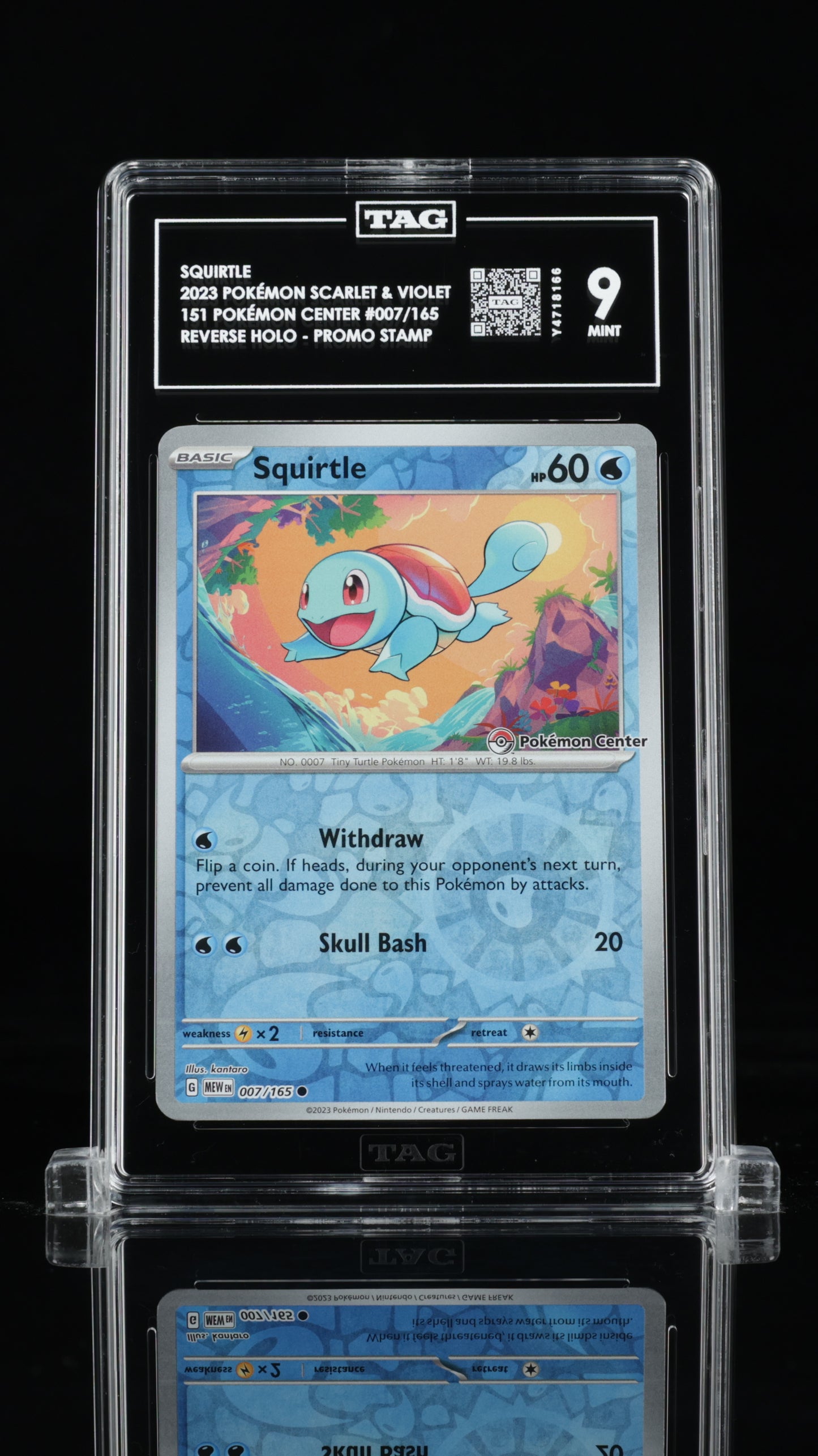 Squirtle- # 7 151 Pokemon Center Stamped- TAG 9