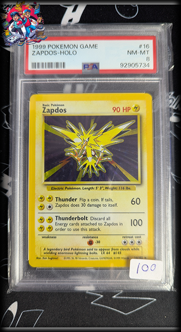 Zapdos Holo #16 - Base Set - PSA 8