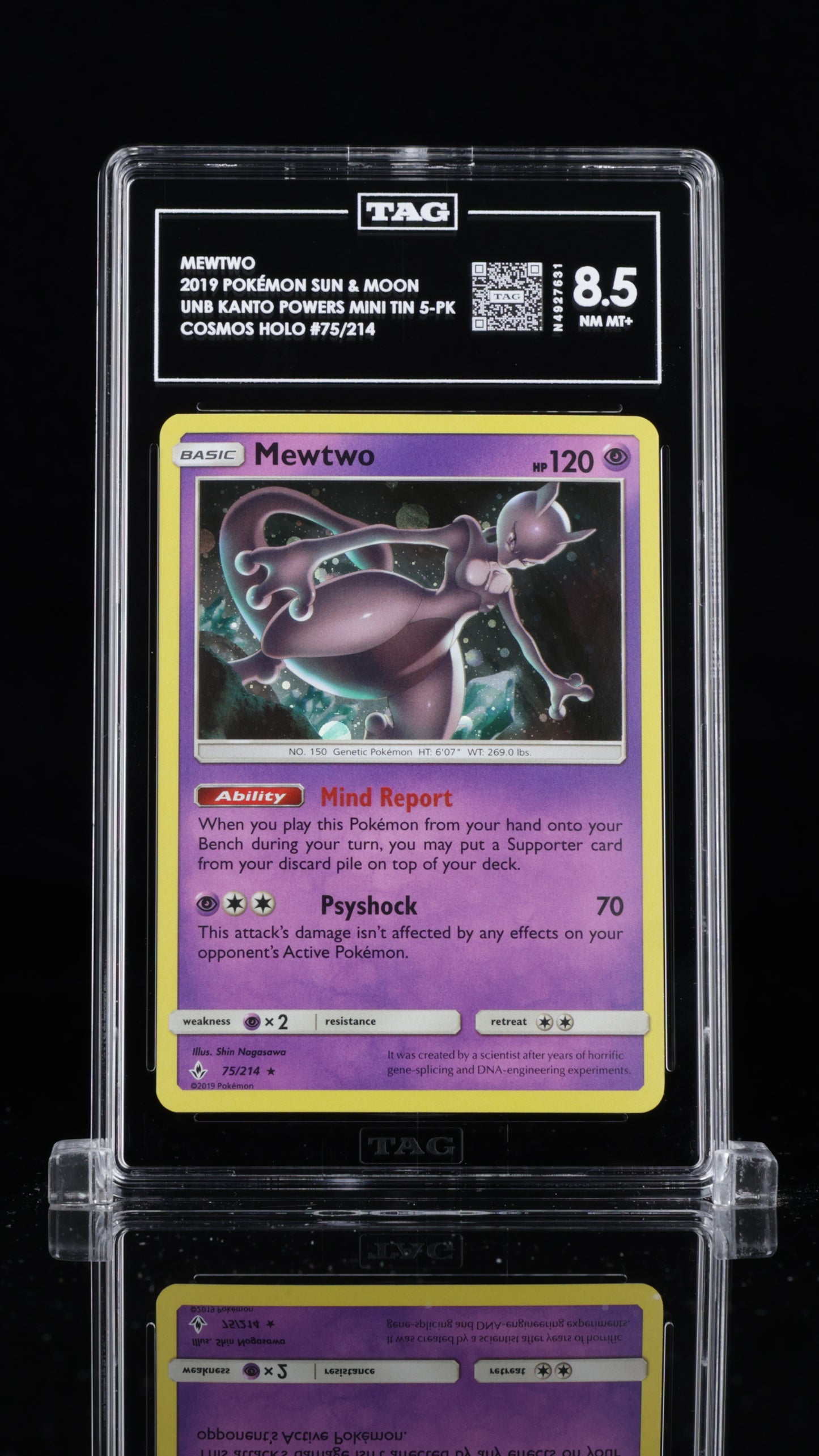 Mewtwo- #75 Cosmos Holo Unbroken Bonds- TAG 8.5