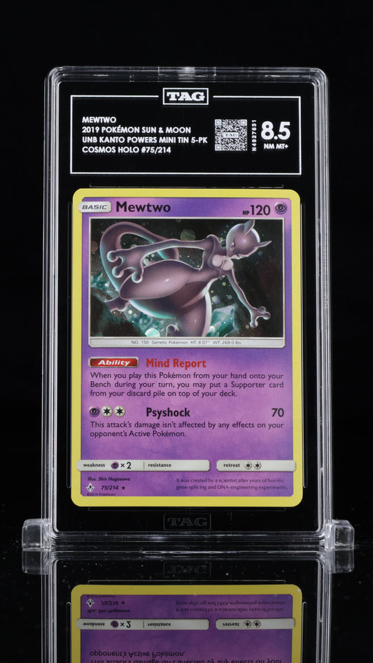 Mewtwo- #75 Cosmos Holo Unbroken Bonds- TAG 8.5